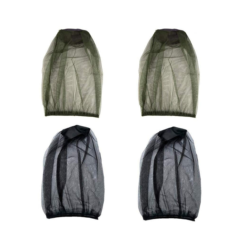 CYIOU Pack of 4 mosquito nets, mosquito net, mosquito hat, head net, head hat, head protection for beekeeping, outdoor hiking, camping, fishing - NewNest Australia