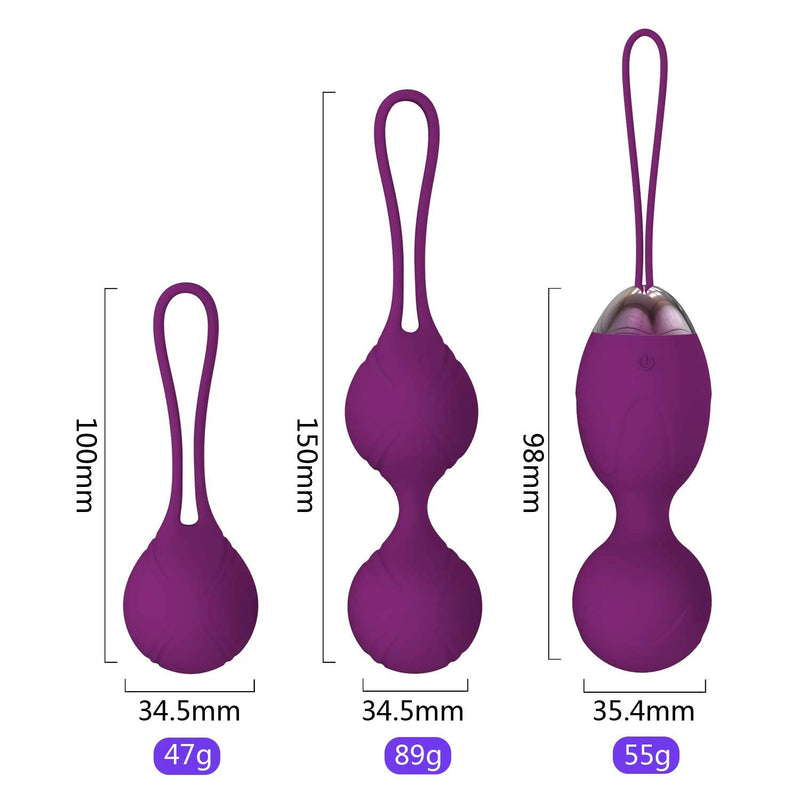Pelvic Floor Balls Training Balls Pelvic Floor Trainer For Women Training Set - Medical Silicone Exercise Balls For Bladder Control And Pelvic Floor Exercises, Purple - NewNest Australia