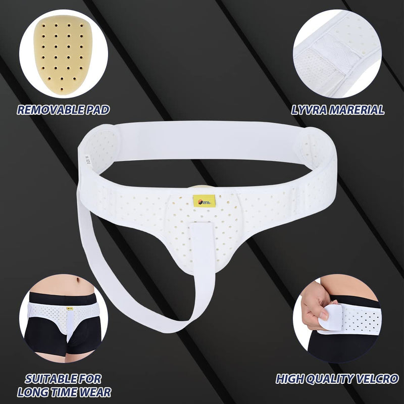 Tenbon Hernia Belt For Men, Inguinal Hernia Support, Medical Hernia Protection, Inguinal Brace For Single Sports Hernia, Adjustable Waist Belt With Removable (White, L) - NewNest Australia
