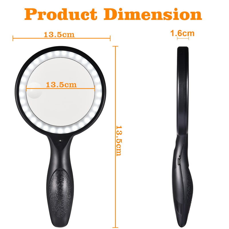 Magnifying Glass With Light, Reading Magnifying Glass With 33 Led Lights, 30X Reading Magnifier With 3 Adjustable Light Settings, Usb Charging Version Reading Magnifier With Light For Seniors, Children, Jewelers, Reading Newspaper - NewNest Australia