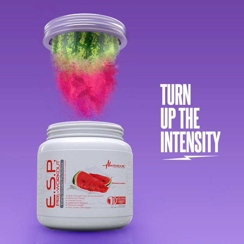 Metabolic Nutrition | ESP - Stimulating Pre Workout, Pre Intra Workout Supplement | Energy & Endurance Stimulating | Natural, Safe & Mental Focus | Blue Raspberry, 300 Grams (90 Servings) - NewNest Australia