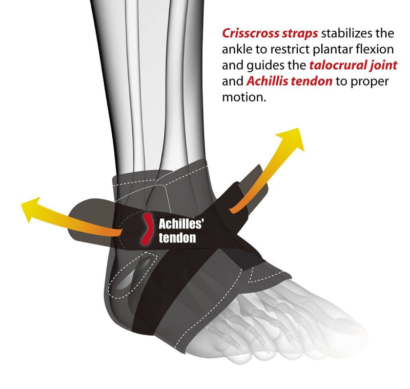 Bracoo FS10 Ankle Support, Open-Heel Ankle Brace with Adjustable Straps – for Achilles Tendonitis, Weak Ankles, Ligament Damage, Sprains and Sports Injuries (Black, L/XL) Black L-XL - NewNest Australia