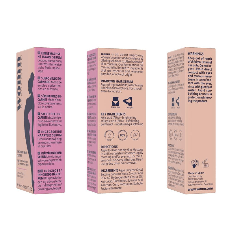 womn Intimate Comfort INGROWN HAIR SERUM - Serum against ingrown hairs, razor bumps & skin discoloration, 50 ml - NewNest Australia