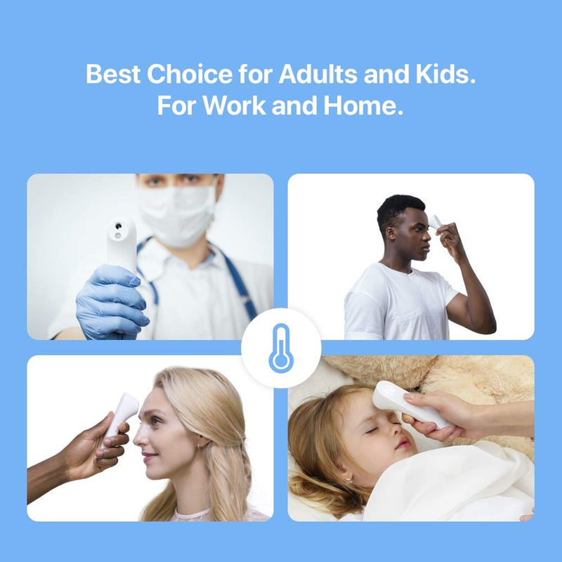 iHealth No-Touch Forehead Thermometer, Digital Infrared Thermometer for Adults and Kids, Touchless Baby Thermometer with 3 Ultra-Sensitive Sensors, Large LED Display and Gentle Vibration Alert (PT3) - NewNest Australia