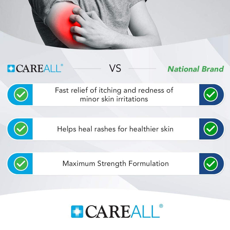 (3 Pack) CareALL 1% Hydrocortisone Cream, 1oz Tube, Maximum Strength Formulation, Relieves Itching and Redness, Compare to Active Ingredient of Leading Brand. 1 Ounce (Pack of 3) - NewNest Australia