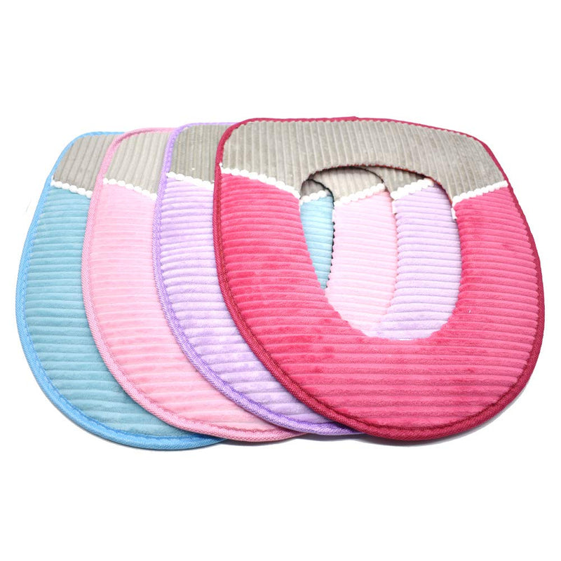 4 Pcs Toilet Seat Cover Pad Thicker Washable Toilet Seat Cushion Mat Winter 4 Colors - NewNest Australia