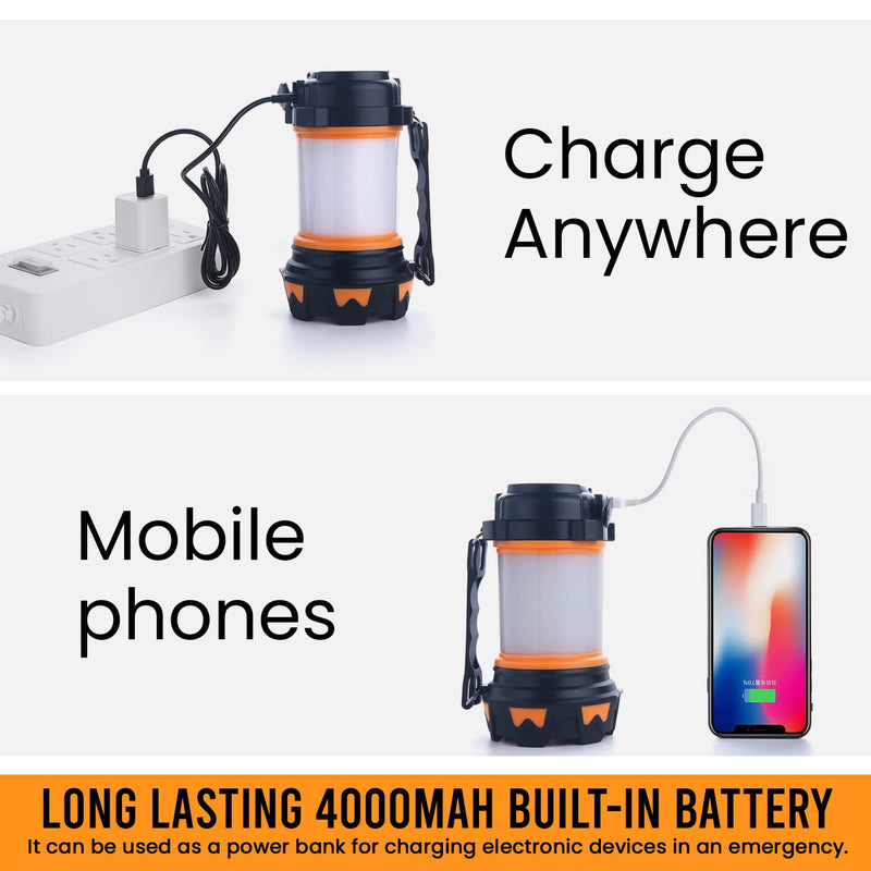 AYL LED Camping Lantern Rechargeable, Super Bright Lantern Flashlight and 360 Degree Illumination, Power Bank, IPX4 Waterproof for Hurricane Emergency Survival, Power Outages, Hiking, Home, Tent Light 1000 Lumens 1 - NewNest Australia