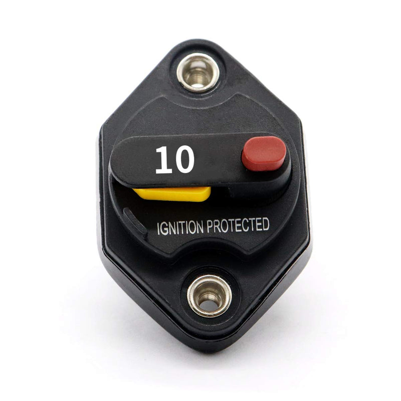 T Tocas 32V DC Circuit Breaker Fuse Inverter with Manual Reset Button Switch Fuse 10A 10 Panel Mount - NewNest Australia