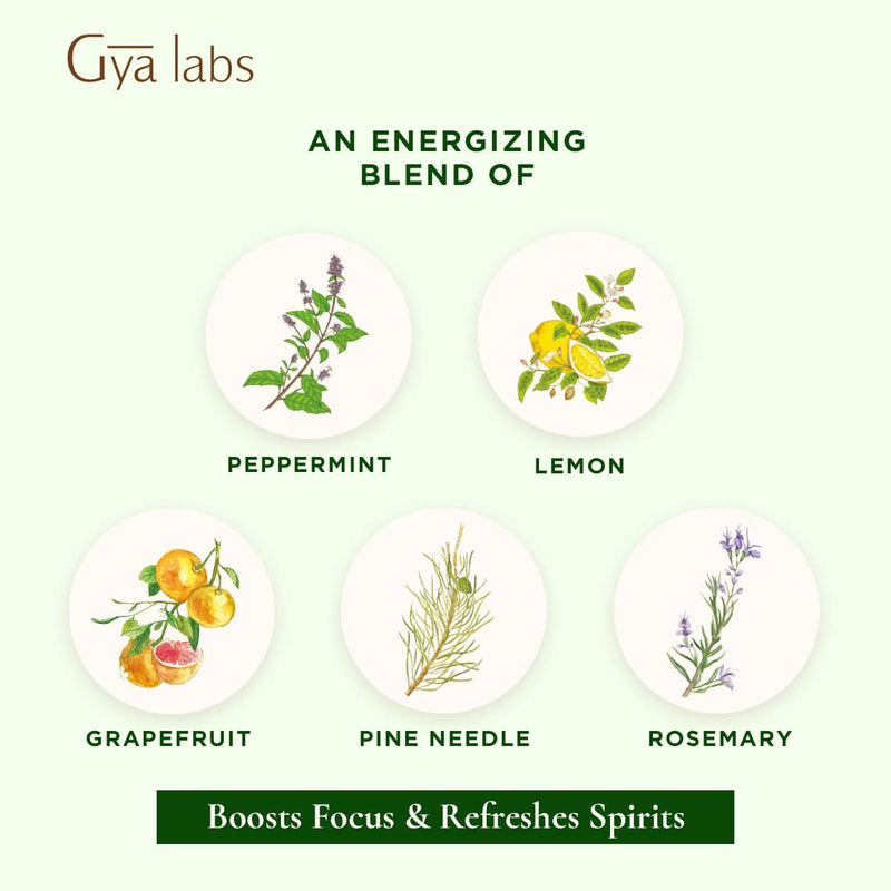 Gya Labs Active Energy Essential Oil Blend for Energy (10ml) - Pure, Therapeutic Grade Essential Oil Blend - Perfect for Aromatherapy, Energy and Focus - Use in Diffuser or on Skin 0.34 Fl Oz (Pack of 1) - NewNest Australia