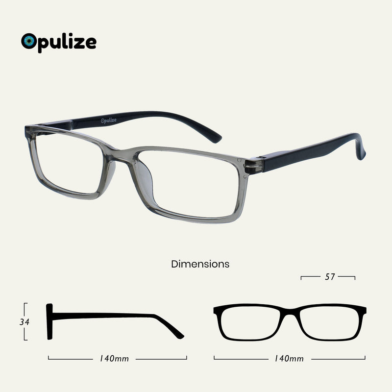 Opulize Sea Glasses Blue Light Filter Narrow Frame Spring Hinges Improve Sleep Computer Glasses Gaming Anti-Reflective Men Women B9 +0.00 Diopter Grey - NewNest Australia