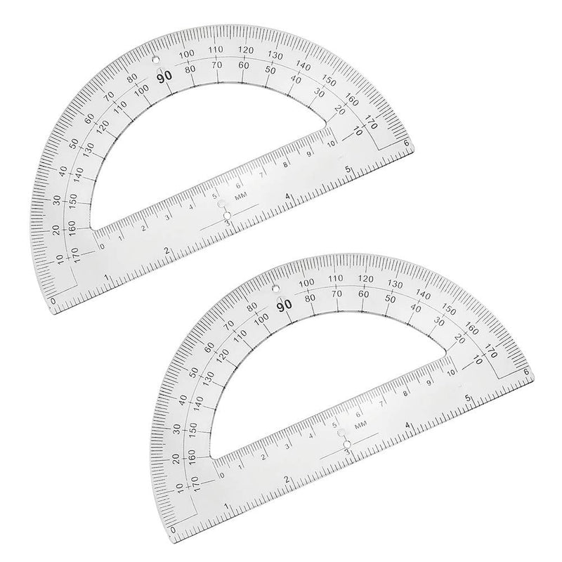 30PCS Clear Plastic Student Math Protractor 6-Inch Long 180 Degree for Angle Measurement - NewNest Australia