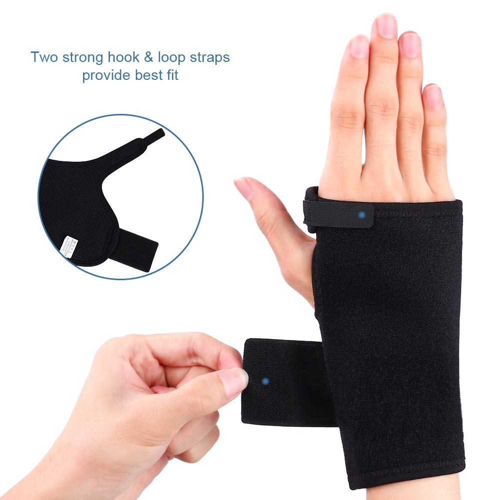 Yosoo Wrist Brace - Breathable Neoprene Night Sleep Splint Adjustable Brace  for Carpal Tunnel,Tendonitis and Arthritis Pain, One Size, Left hand