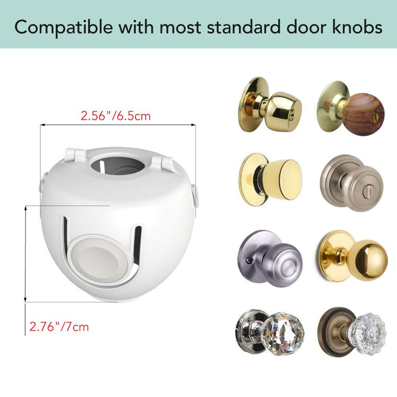 Heart of Tafiti Door Knob Safety Cover, Child Safety Lock, Kid-Proof Doors 4 Pack/White (Also Safe for Toddlers and People Suffering from Dementia) - NewNest Australia