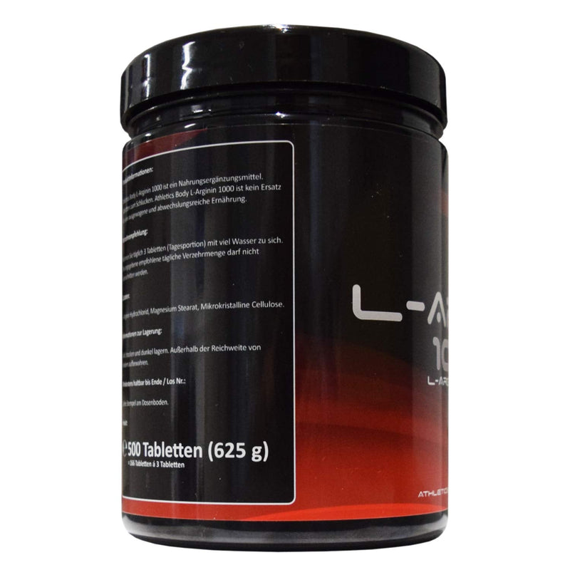 L Arginine 6000 - per serving 6000mg Arginine - per tablet 1000mg Arginine - 500 tablets - Premium Grade - - NewNest Australia