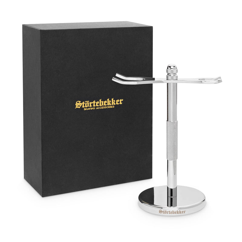 Störtebekker® Premium shaving stand made of stainless steel in silver - suitable for safety razors and shaving brushes - high-quality accessories for your bathroom - non-slip base - gift idea for men - NewNest Australia