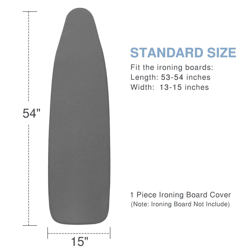 VividPaw Ironing Board Cover and Pad, Standard Size 15x54, Thick Padding, Elastic Edge, Silicone Coated, Resist Scorching and Staining, Heavy Duty Iron Board Covers (Silicone Coating-Black, 15" x 54") Silicone Coating-black 15" x 54" - NewNest Australia