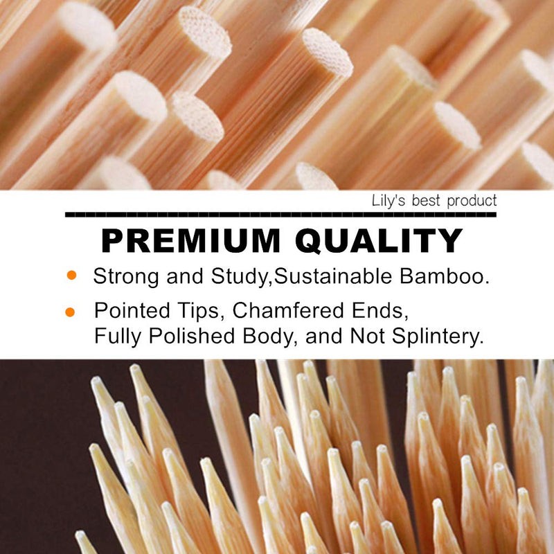 NewNest Australia - HOPELF 12" Natural Bamboo Skewers for BBQ，Appetiser，Fruit，Cocktail，Kabob，Chocolate Fountain，Grilling，Barbecue，Kitchen，Crafting and Party. Φ=4mm, More Size Choices 6"/8"/10"/14"/16"/30"(100 PCS) 12 inch Bamboo(4mm) 