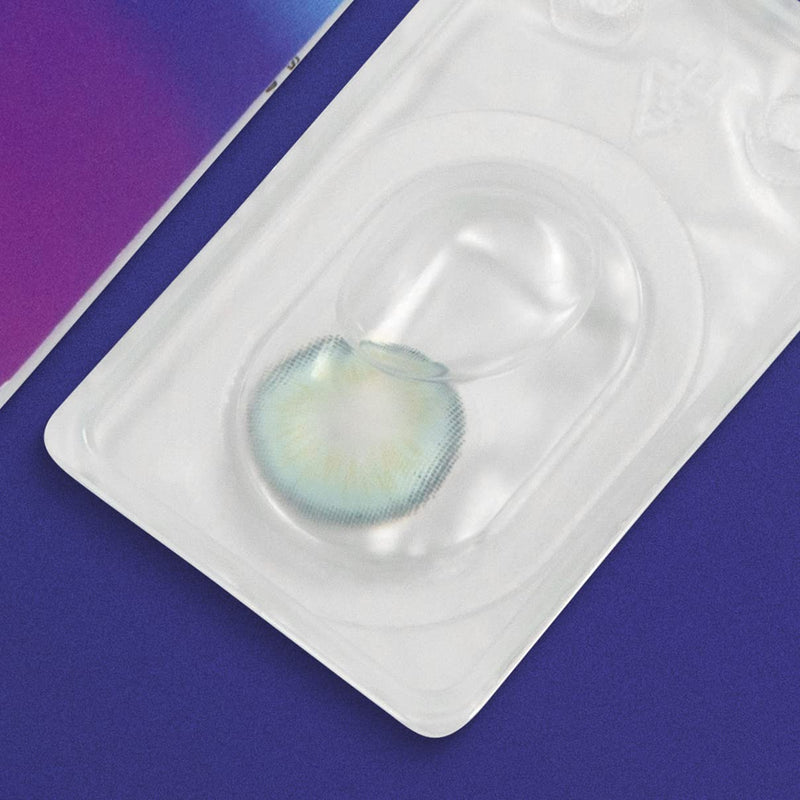 Glamlens Silicone Comfort Contact Lenses Very Opaque And Natural Blue Colored 'Elly Blue' + Container - 1 Pair (2 Pieces) - Dia 14 Mm - Without Strength 0.00 - NewNest Australia