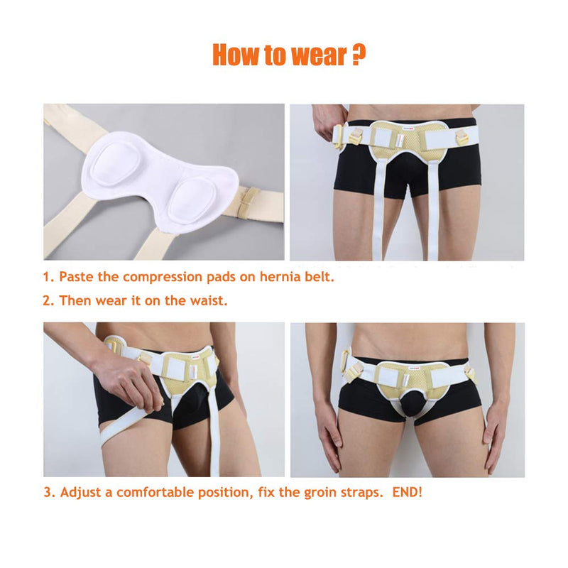 NEPPT Hernia Belts for Men Inguinal Hernia Support Belt Truss Right Left Side Groin Wrap Men Underwear Hernia Belt with Compression Pads Soft Form Hernia Strap for Men Adult 35.5" - NewNest Australia