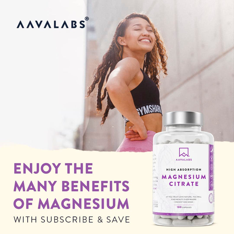 High Absorption Magnesium Citrate Supplements - [ 357 mg ] - Vegan Magnesium Capsules - High Dose of Elemental Magnesium – 180 Magnesium Citrate Capsules - Pure and GMO Free - 2 Month Supply - NewNest Australia