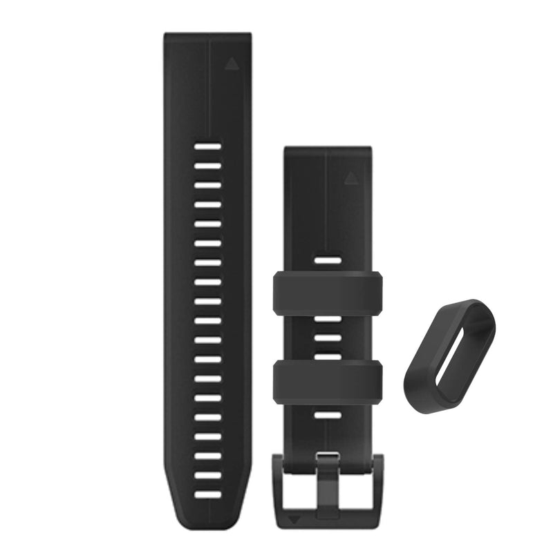 Fastener Ring Compatible for Garmin Vivoactive 3/Venu/Forerunner 645 245/Vivomove,Vivomove HR,Vivomove 3/Fenix 6S Fenix 5S Bands(Pack of 6) Silicone Connector Security Loop for Galaxy Watch Active 2 6-black - NewNest Australia