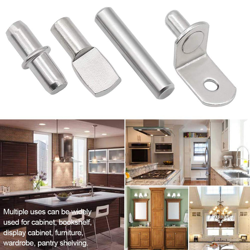 Shelf Pegs-Support Pins Set, Stainless Steel Metal Bracket Nickel Plated, Easily Replace Missing or Broken Kitchen Cabinet Bookshelf Pegs, 4 Styles 80 Pieces - NewNest Australia