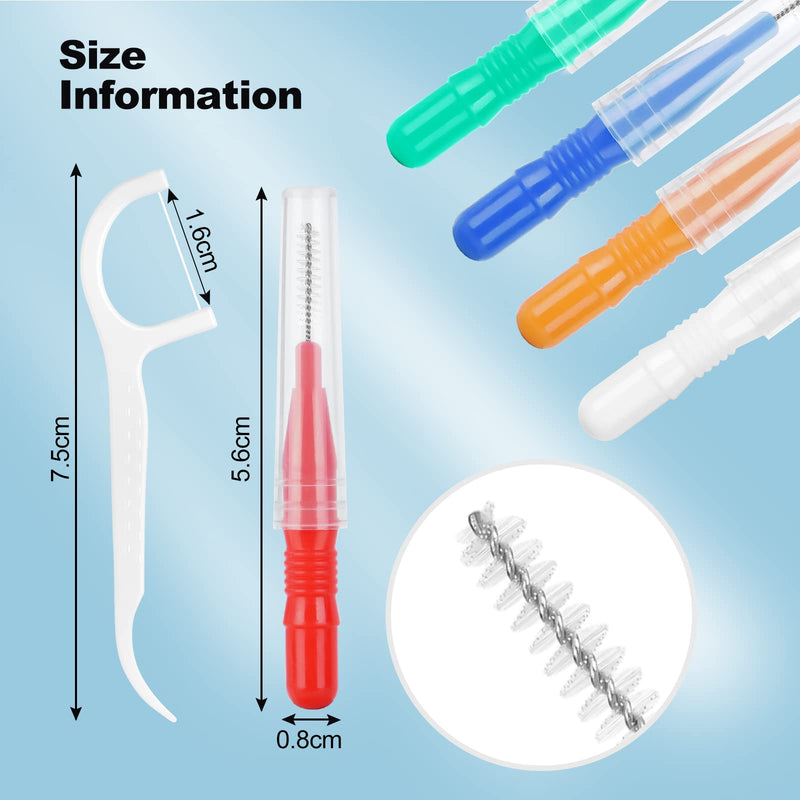 ACWOO Interdental Brushes, 60 Pcs Dental Brushes Toot Floss Set with 30 Pcs Soft Dental Brushes and 30 Pcs Floss Picks, Oral Dental Hygiene Brush Tooth Cleaning Tool for Oral Cleaning & Care - NewNest Australia