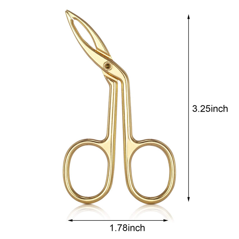 3 Packs Eyebrow Tweezers, Scissors Shaped Eyebrow Straight Tip Tweezers Clip, Flat Tip Tweezers Hair Plucker, Straight Tip Hairgripping Eyebrow (Gold Plated, 3 Packs) - NewNest Australia