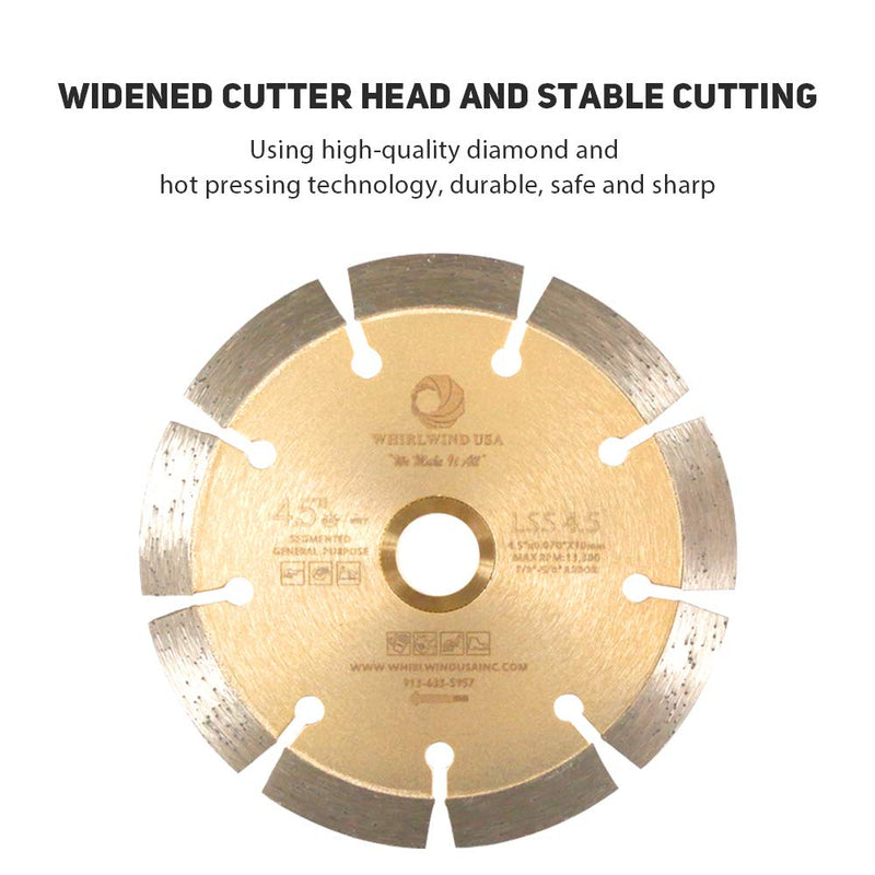 WHIRLWIND USA LSS 4 Inch Diamond Saw Blade,Dry or Wet Cutting Saw Blades for Sharp Cutting Concrete Stone Brick Masonry,Broadened Cutter Head 4" - NewNest Australia