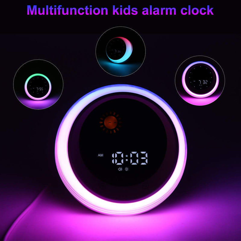 NewNest Australia - I·CODE Time to Wake Alarm Clock for Kids, Children's Sleep Trainer, Kids Wake Up Light, Sleep Sound Machine White 