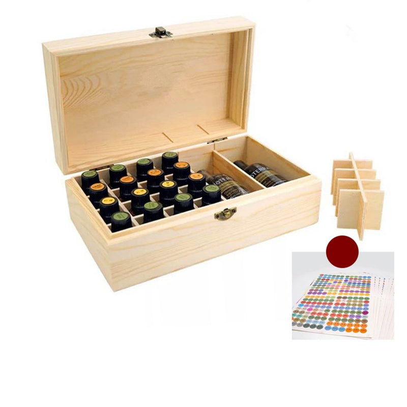 Beunyow 36 Holes Portable Wooden Aromatherapy Gift Box Essential Oils Bottles Box Storage Case Box - Suitable For Nail Polish, Fragrance Oils, Essential Oil, Stain And Lipstick - NewNest Australia