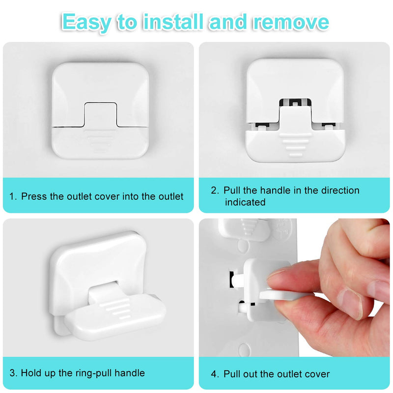 Outlet Covers Baby Proofing with Hidden Pull Handle (55 Pack) 3-Prong Child Proof Socket Covers Safety Power Outlet Plug Covers Electric Outlet Protectors Childproof Outlet Cap - NewNest Australia