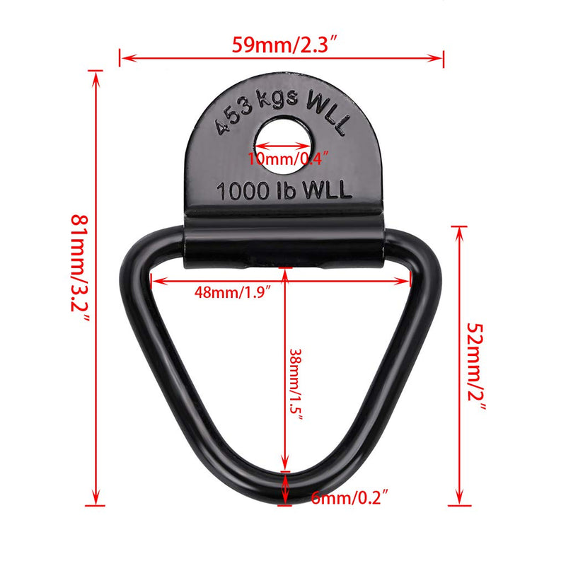 OwnMy Pack of 10 Cargo Tie Down Anchors Hooks, Heavy Duty Black V Rings Bolts Forged Lashing Ring 1000 lbs Capacity Trailer Anchors Hooks Set of 10 PCS - NewNest Australia