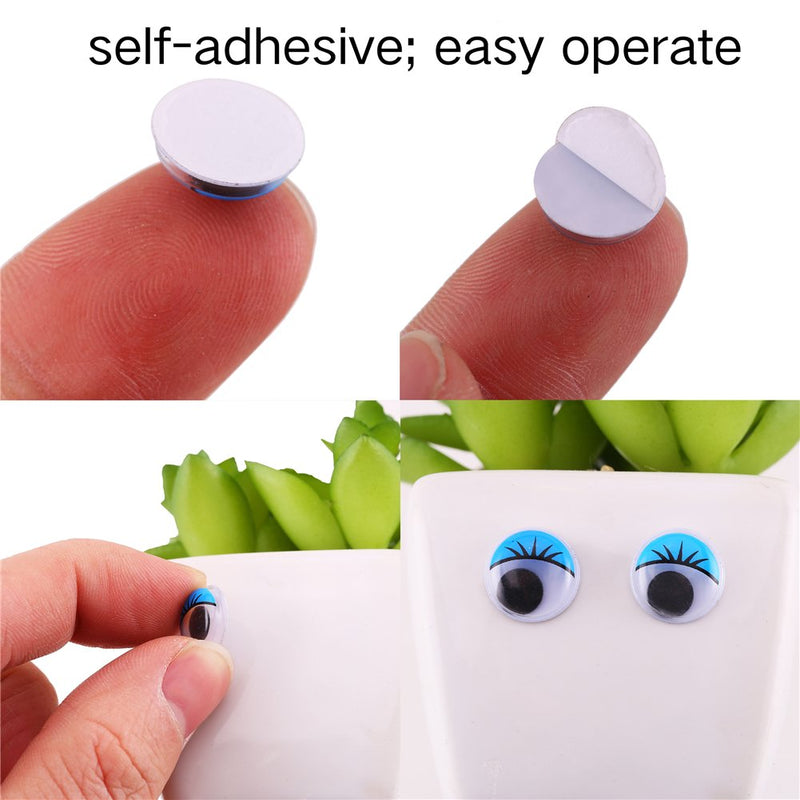 CCINEE 500 Pieces 6-12 mm Wiggle Eyes Multi Color Google Eyes with Self Adhesive Eyelash Googly Eyes for Craft Making - NewNest Australia