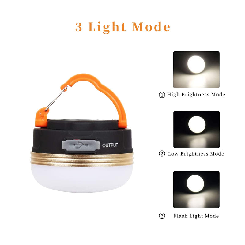 Hathdia 2 Pack Camping Lantern Rechargeable, Small Portable Tent Lights, 3 Light Modes, Hook & Magnet Base,Emergency Power Bank for Camping Hiking Backpacking - NewNest Australia