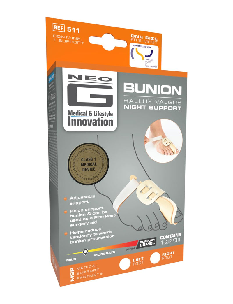 Neo-G Bunion System Support - Hallux Valgus Night Splint – for Pre/Post-Operative Aid, Discomfort, Pressure & Inflammation – Class 1 Medical Device (Right) Right - NewNest Australia