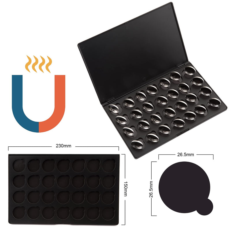 Allwon Empty Magnetic Eyeshadow Makeup Palette with 28Pcs 26mm Round Metal Pans - NewNest Australia