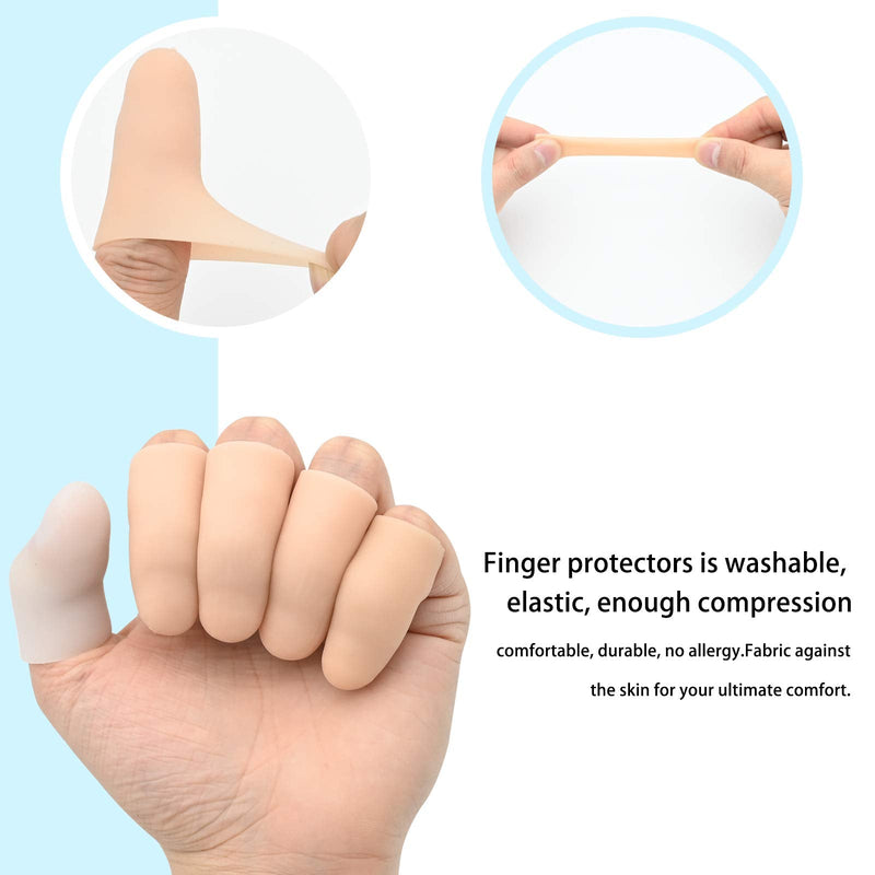Finger Protection Silicone Gel Finger Cots Thumb Protection (12 Pieces), Finger Sleeves, Finger Bandages For Hand Czema, Finger Cracks, Finger Arthritis And More. - NewNest Australia