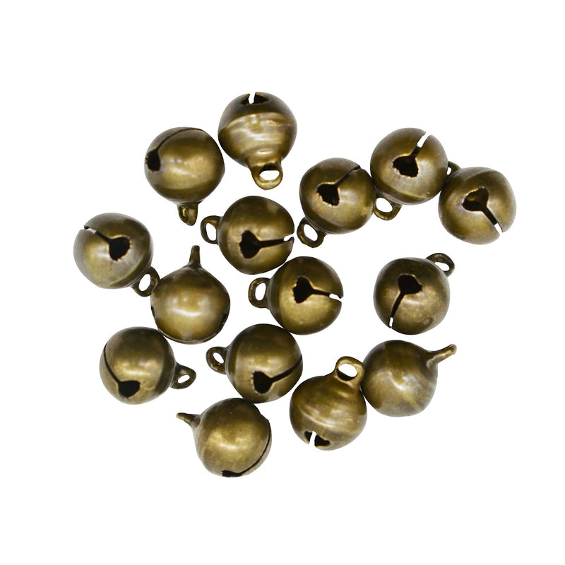 Maydahui 100PCS Small 1/2 inches Jingle Bell Vintage Bronze Mini 10mm Alloy Beads DIY for Jewelry Findings Sewing Wedding Doors and Crafts - NewNest Australia
