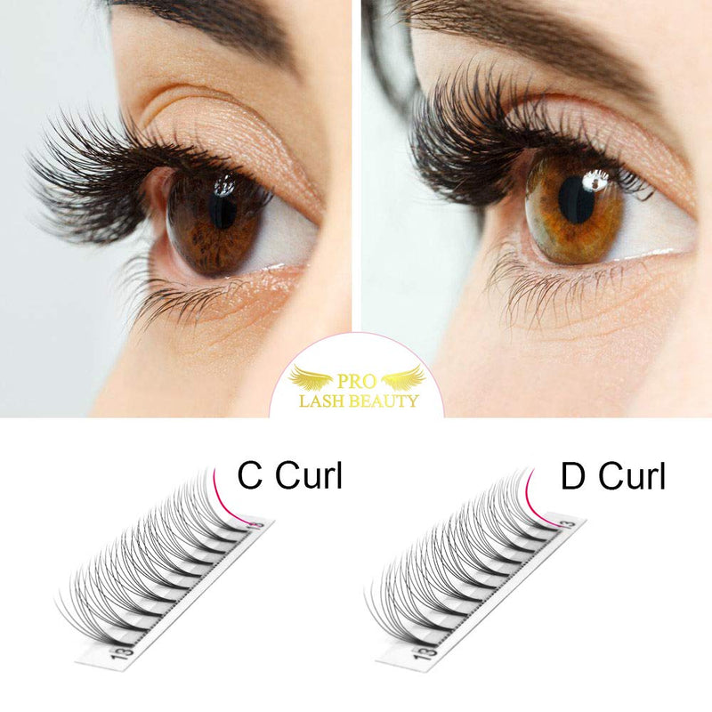 Pre Made Fan Eyelash Extensions 6D-C-0.07-14mm Short Stem Premade Fans Eyelash Extension Pre Fanned Russian Volume Lashes 0.07 0.10 Lash Extensions (6D-C-0.07-14) 14 mm - NewNest Australia