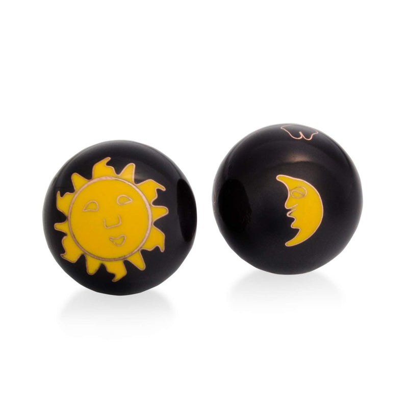 Meditation Qi-Gong balls with sound work | sound balls | Yin Yang | Design sun and moon black | different diameters (Ø 45 mm) - NewNest Australia
