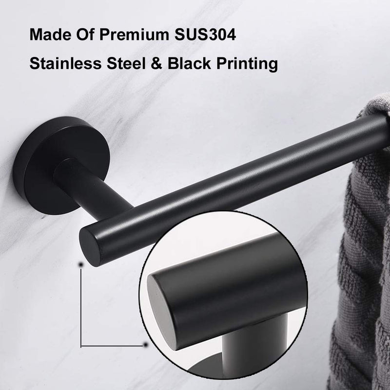 Nolimas Matte Black Bath Towel Bar Single Bars Towel Rack Rod Classic Wall Mounted SUS304 Stainless Steel Bathroom Towel Holder Toilet Kitchen Towel Shelf Single Layer,18 inches 18inches - NewNest Australia