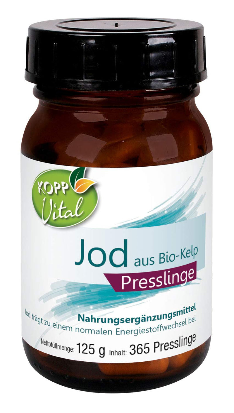 KOPP Vital® iodine from organic kelp pellets | 126g | 1 x 365 pellets | Organic brown algae | Premium Quality | Certified organic | Pharmacy quality - NewNest Australia