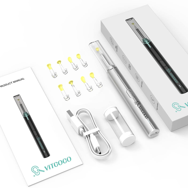 VITCOCO Otoscope Ear Camera, Ear Wax Removal Kit Camera, 1920P FHD Wireless Smart Visual Ear Cleaner, 3.9mm Ear Endoscope Camera for iPhone, Ipad & Android Smart Phones Silver - NewNest Australia