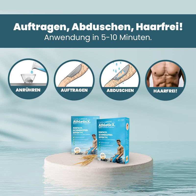 Capillum Amove Athleticx Premium Hair Removal Cream Intimate Area Extra Gentle Hair Removal Powder Men [100 G] Painless Shower Hair Removal Cream Without Additives With Neutral Odour - NewNest Australia