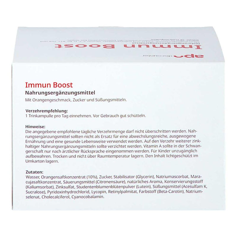Apodiscounter Immune Boost drinking ampoules - micronutrients for normal immune system function - with vitamins A, C, D, B6, B12, zinc and selenium / 28 daily portions - NewNest Australia