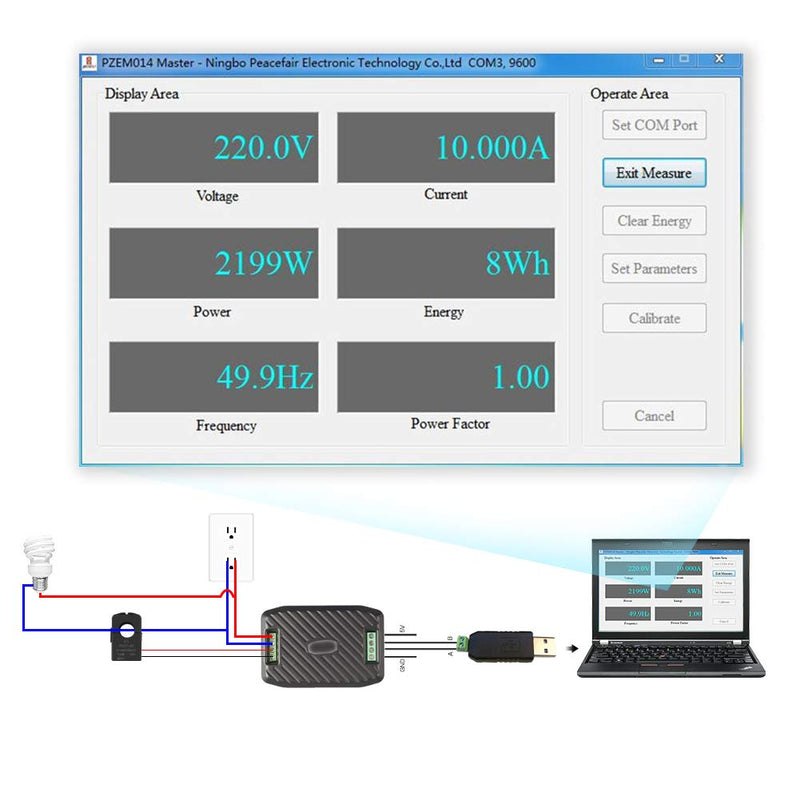AC Current Voltage Power Energy Frequency Power Factor Communication M ...