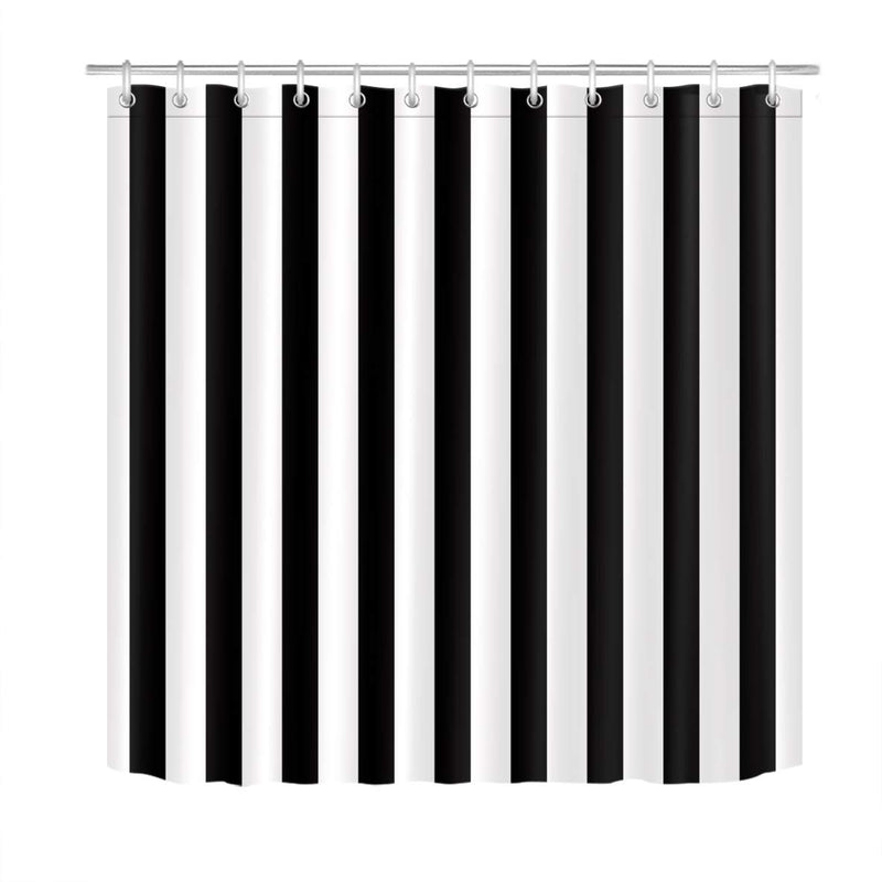 LB Black and White Shower Curtain,Striped Bathroom Curtain,72x72 inch Waterproof Polyester Fabric,Fashion Bath Decor,Ring Hooks Included 72''Wx72''L - NewNest Australia