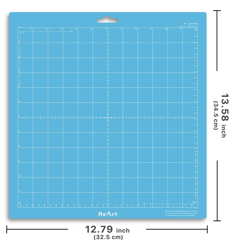 ReArt Cutting Mat Suit for Silhouette Cameo 3 Packs 12” x 12” - Light Grip Adhesive Cutting Mat Replacement Set Mats Vinyl Craft Light Grip 3P - NewNest Australia
