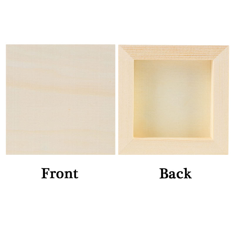 ADXCO 8 Pack Wood Panels 4 x 4 Inch Unfinished Wood Canvas Wooden Panel Boards for Painting, Pouring, Arts Use with Oils, Acrylics - NewNest Australia